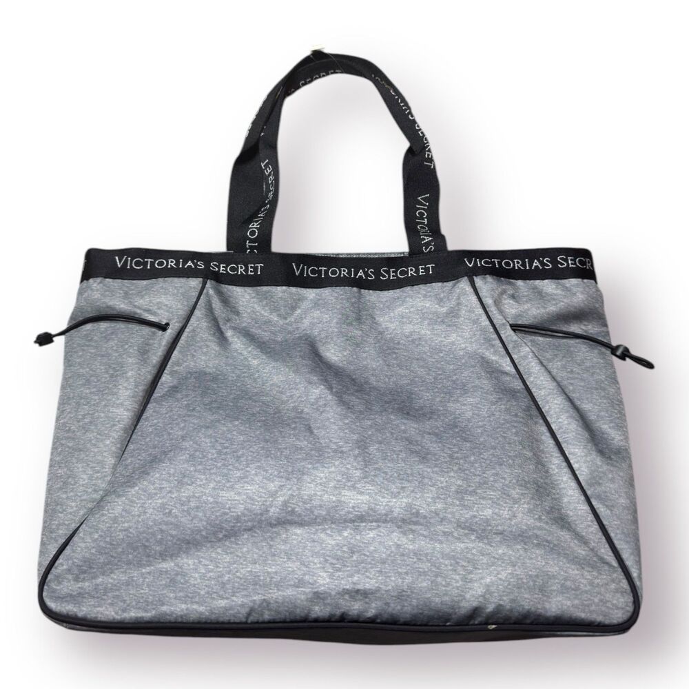 Victorias Secret Sport‎ Cinch Tote Bag Grey Travel Carry-On Luggage Bag